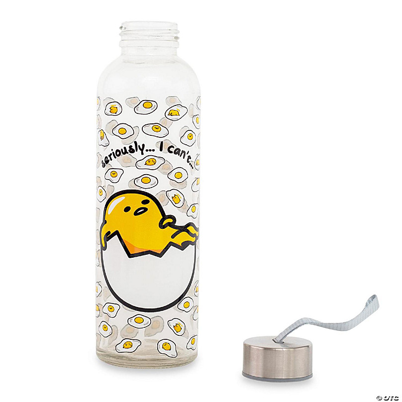 Sanrio Gudetama Seriously, I Can't Glass Water Bottle With Strap