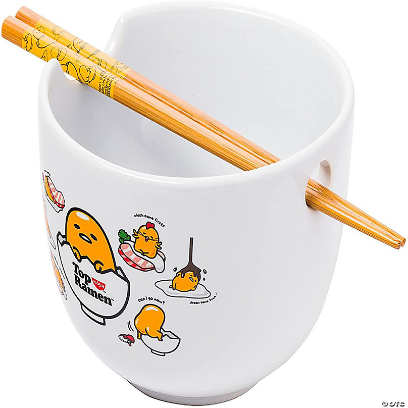 Sanrio Gudetama Late Night Snack Ceramic Soup Mug with Vented Lid | 24 Ounces