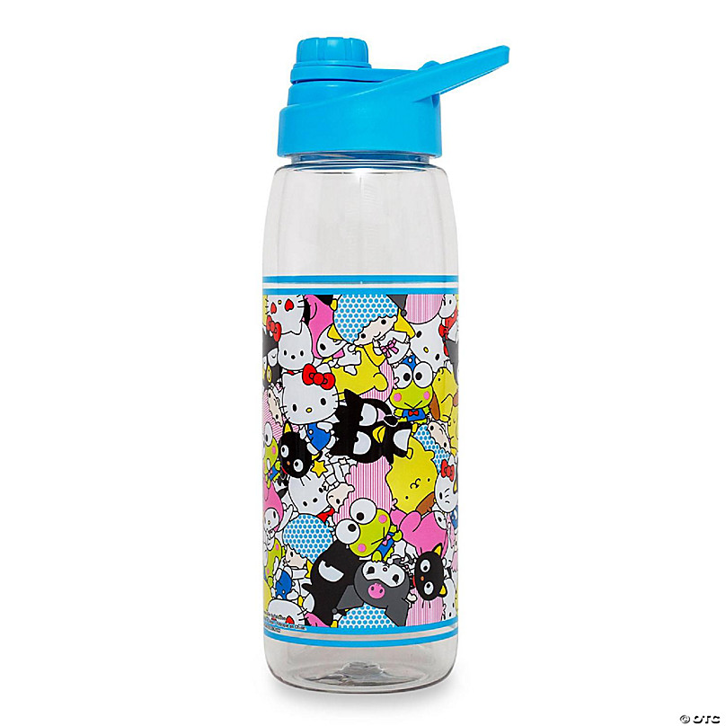 Hello Kitty and Friends Group Shot 2-Pack Transparent Blue 24 oz Single Wall Plastic Water Bottles