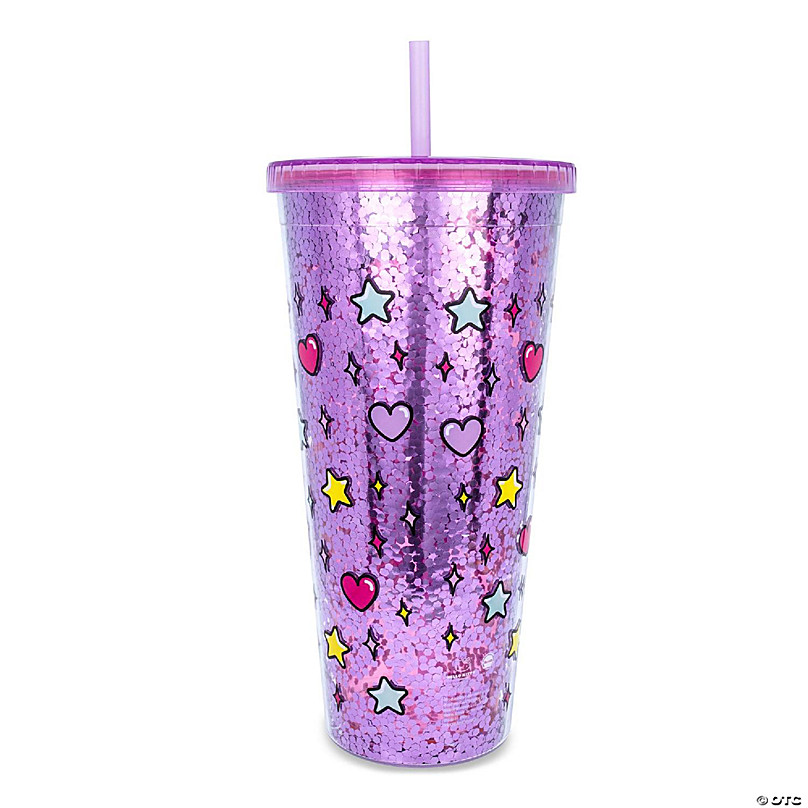 HELLO KITTY 32 Oz Blue Travel Plastic Tumbler Cup Straw Lid Sanrio RARE  2020 NEW