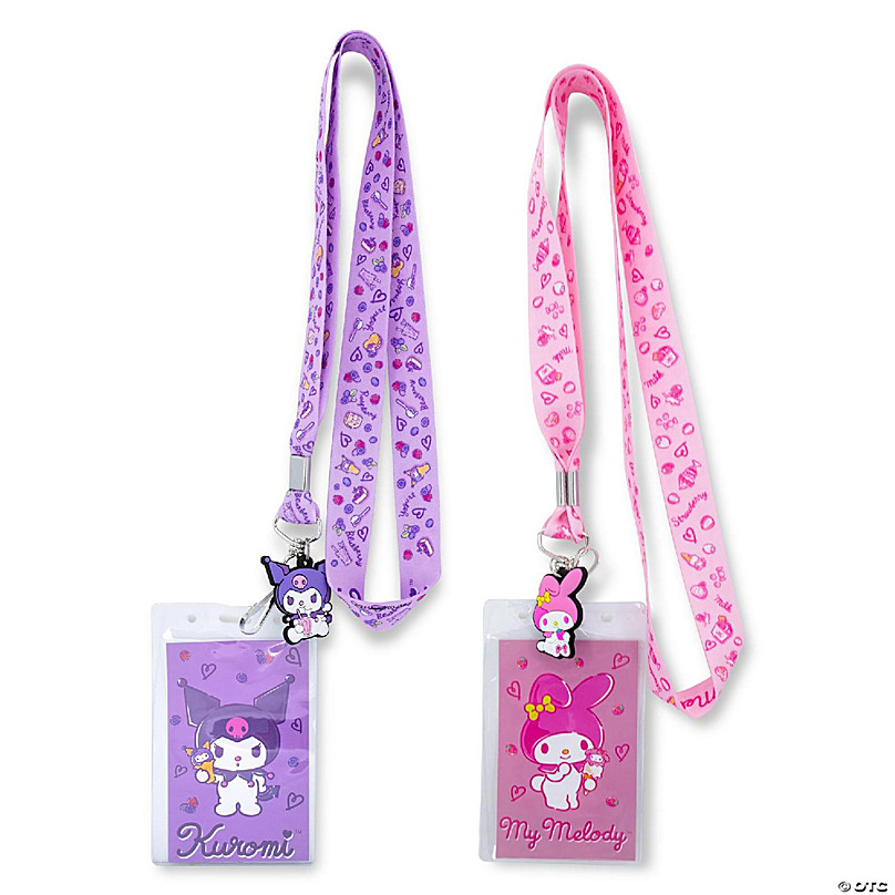 Sanrio My Melody and Kuromi Lanyards with ID Badge Holders and Charms Set of 2