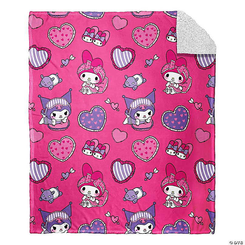 Sanrio My Melody and Kuromi Pillow Fight Sherpa Throw Blanket 50 x 60 ...