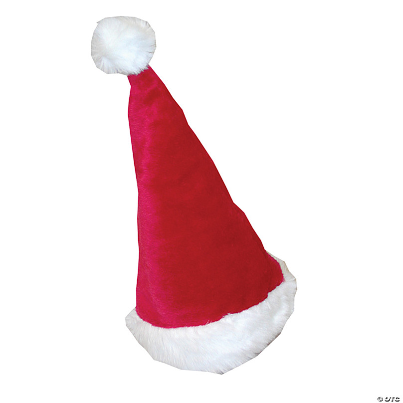 MCEAST 2 Pack Christmas Santa Hats Classic Velvet Santa Hats Xmas Holiday Hats for Christmas New Year Festive Party Supplies Kid Size