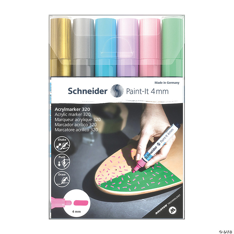 Pintar Acrylic Glitter Paint Pens - 0.7mm Ultra Fine Tips, 14 Vibrant,  Glossy, Water-based Acrylic Paint Pens, Draw On Rocks, Glass, Ceramic,  Plastic