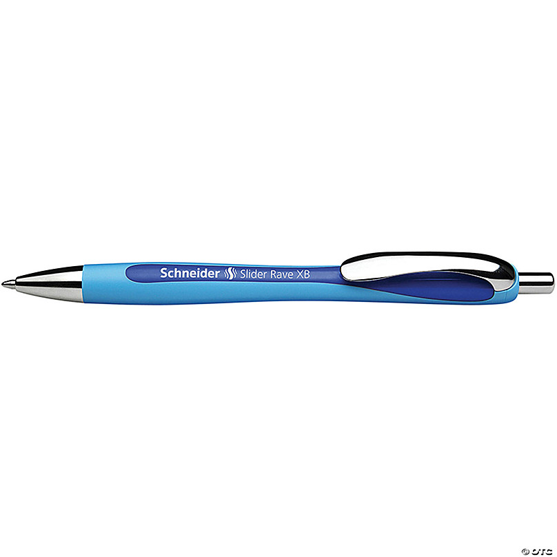 Schneider Rave Retractable Ballpoint Pen, ViscoGlide Ink, 1.4 mm, Blue,  Pack of 5