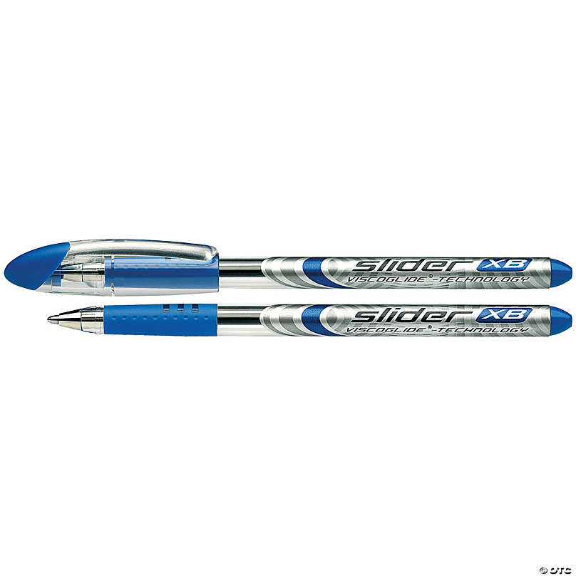 Schneider Slider Basic XB Ballpoint Pen Viscoglide Ink, 1.4 mm, Blue Ink,  Pack of 10