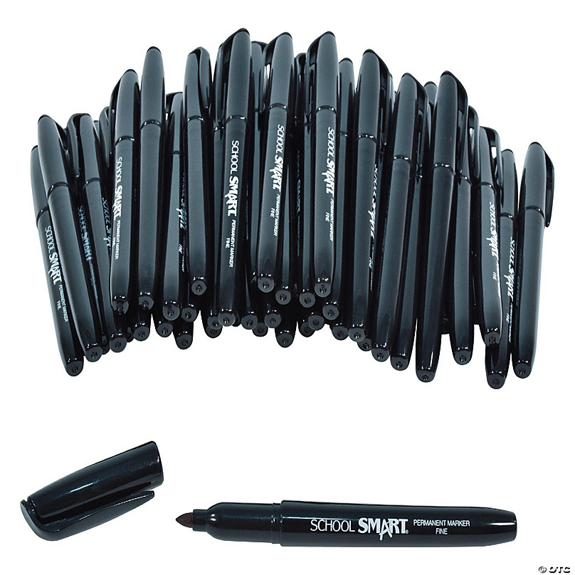 School Smart Ultra Fineliner Pen, 0.4 mm, Black Pack of 48