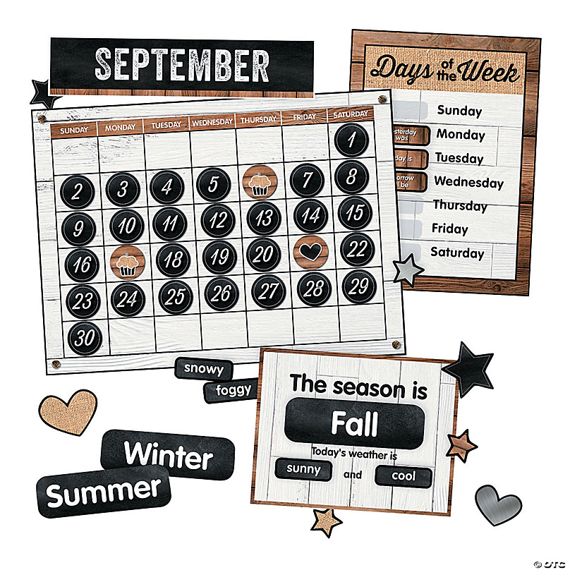 Schoolgirl Style™ Industrial Chic Calendar Bulletin Board Set 95 Pc