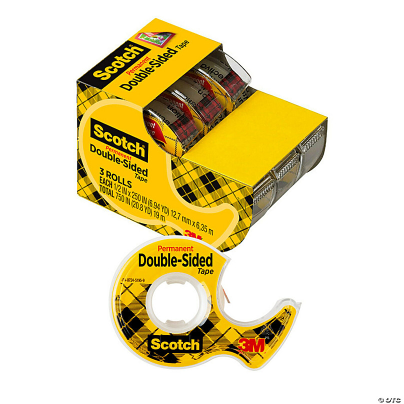 Scotch Double Sided Tape, 0.50 in. x 1296 in., 2 Rolls/Pack
