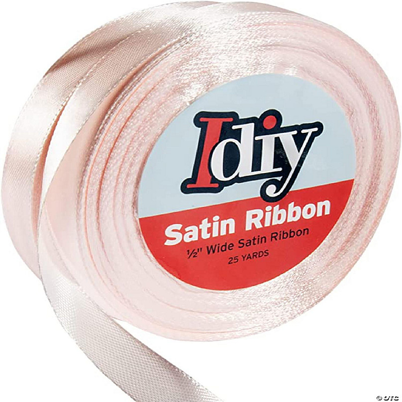 Blush Satin Ribbon 1/2 Inch 50 Yard Roll for Gift Wrapping