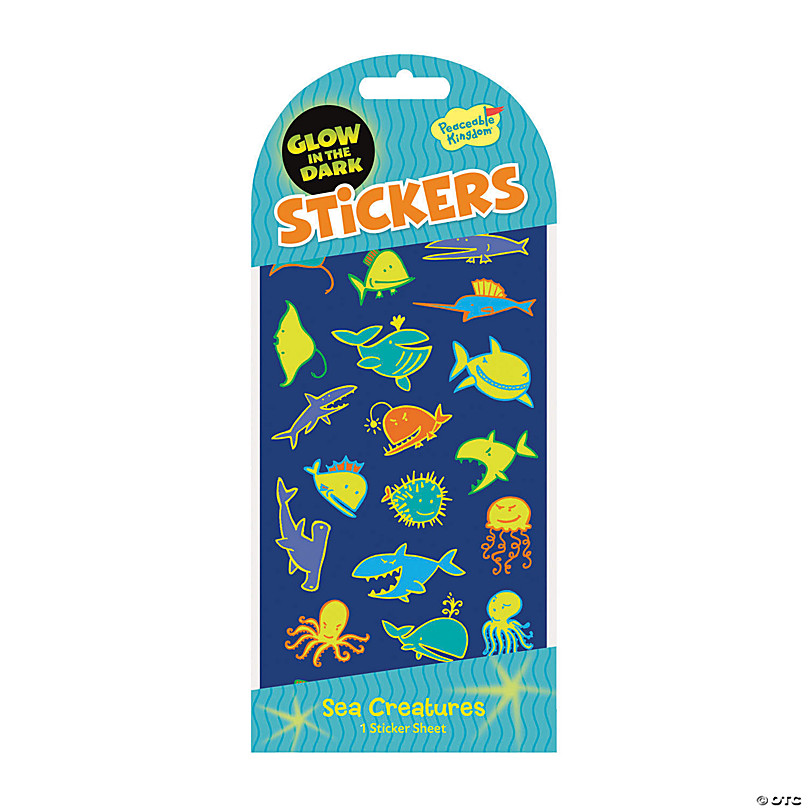 Sea Creatures Glow-in-the-dark Stickers: Pack of 12 - Discontinued