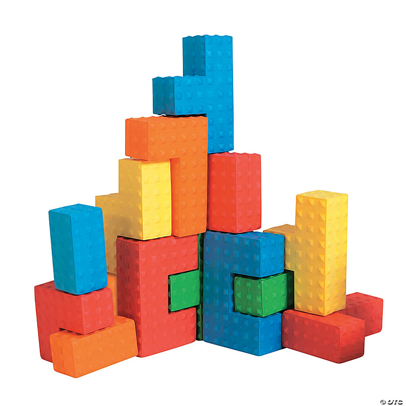 MagiDeal Wooden Building Blocks Set 34Pcs Blocks in 8 Colors and 9 Shapes 