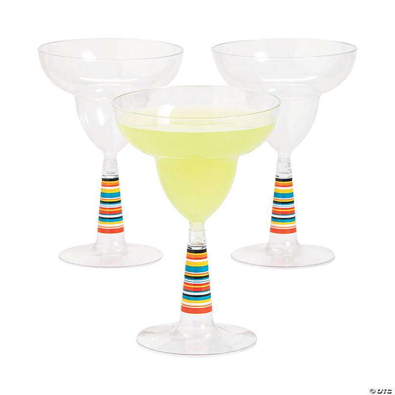 Clear Crystal 1 liter Decorline Cocktail Martini Glasses x Large Plastic Disposable 6 Pieces 
