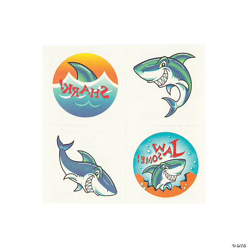 Craft Project Make Baby Practical Creative BAODAN 204 Pcs Baby Cute Shark Tattoos Stickers for Kids Great Shark Theme Birthday Party Supplies 