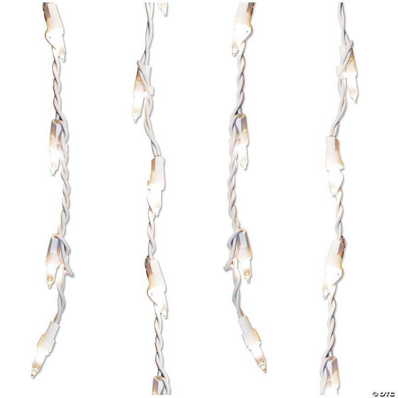 Sienna 300 Clear Mini Icicle Christmas Lights - 8.5' White Wire