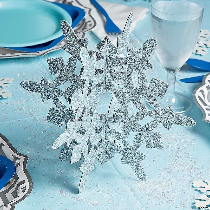 Snowflake Drink Coasters Christmas Table Setting Silver Glitter Decorations