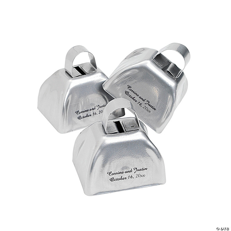 Silver Personalized Cowbells - 12 Pc.