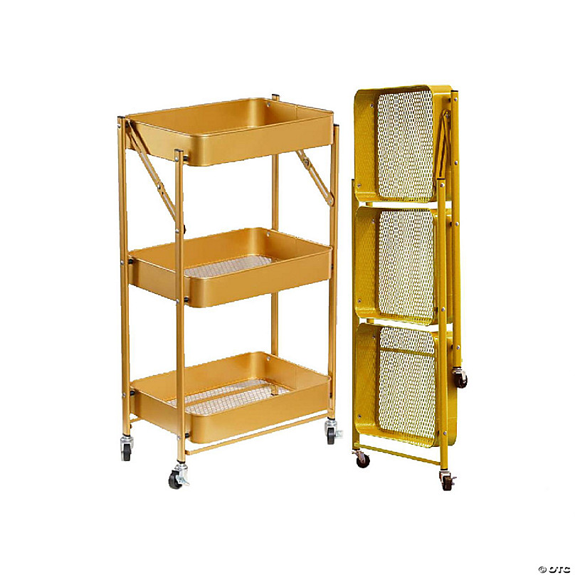 Costway 3-Shelf Utility Service Cart Aluminum Frame 490lbs Capacity w/  Casters