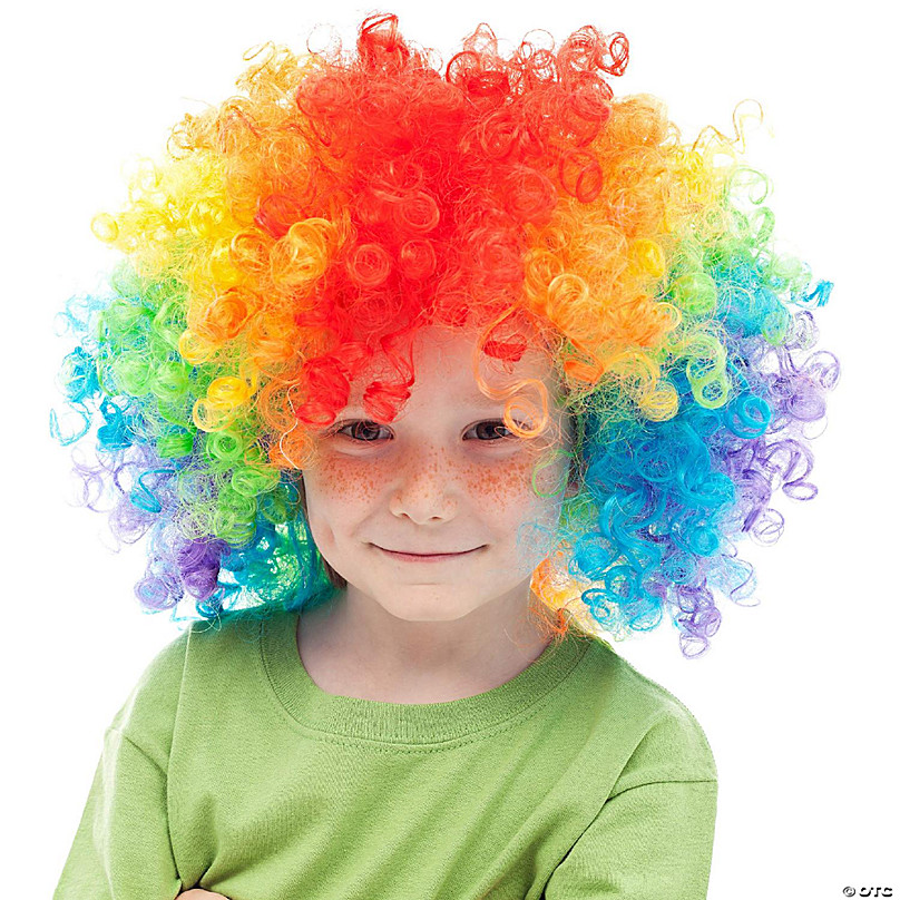 Skeleteen Colorful Clown Costume Wig Multicolored Afro Clown Wig