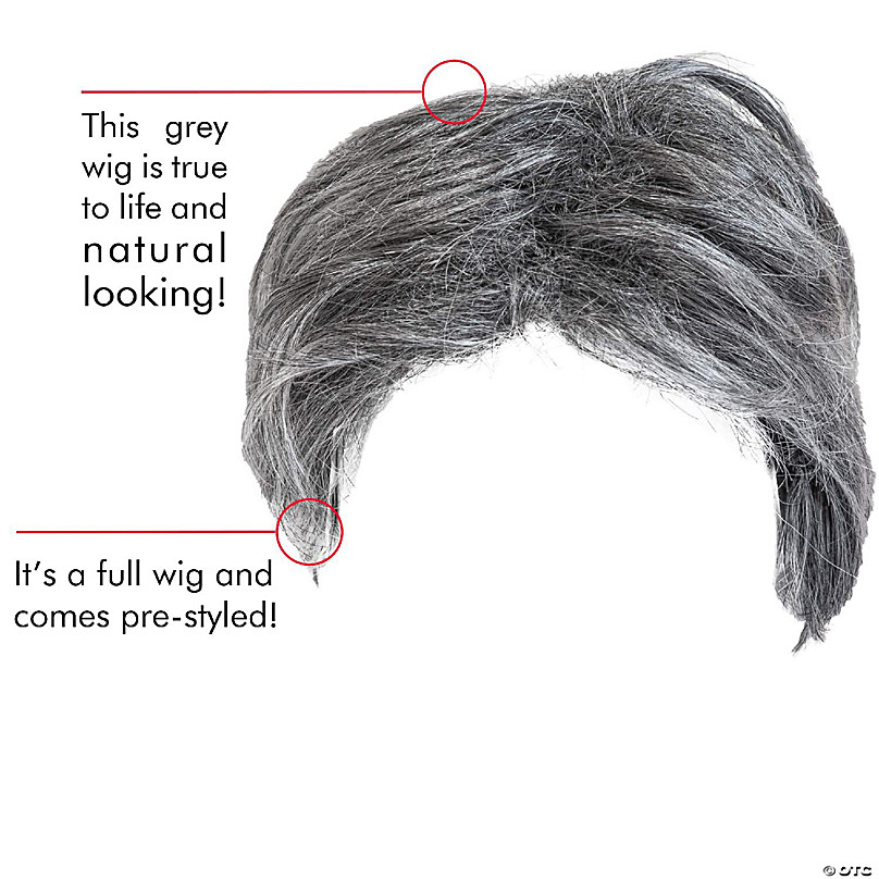 Skeleteen Grey Old Man Wig - Salt and Pepper Hair Old Person
