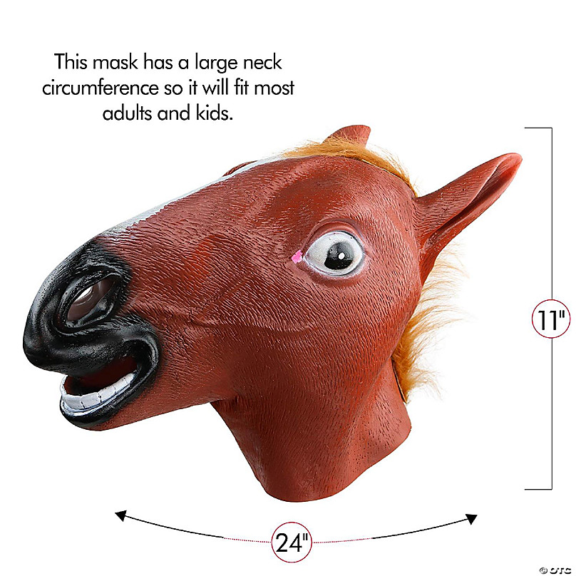 Skeleteen Horse Head Costume Mask - Realistic Brown Animal Head