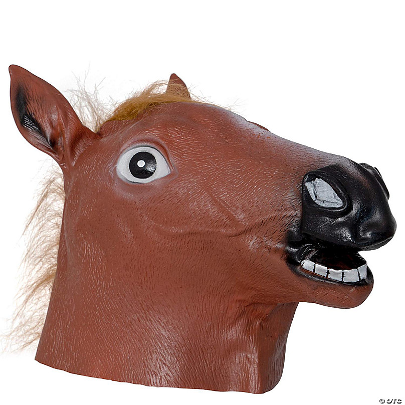 Skeleteen Horse Head Costume Mask - Realistic Brown Animal Head Horse Masks for Adults and Kids | Trading