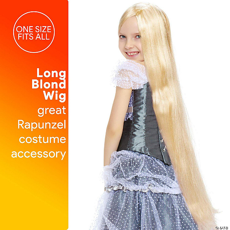 Skeleteen Long Blond Princess Wig Blonde Kids Pretend Play