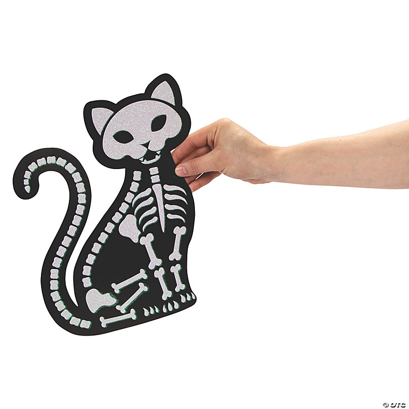6 Pieces Skeleton Animal Glitter Cutouts Party Decor