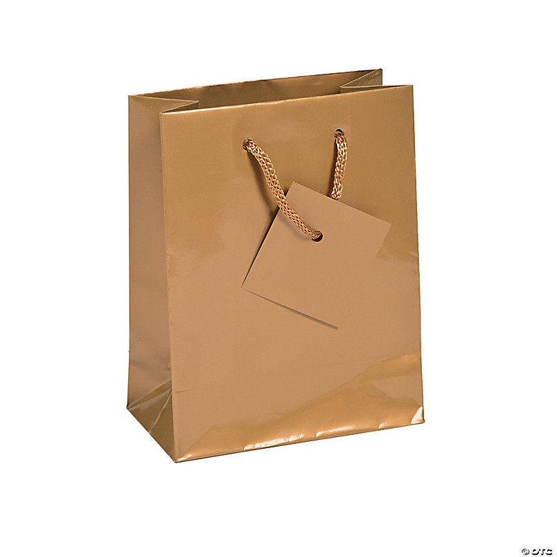 small gold gift bags