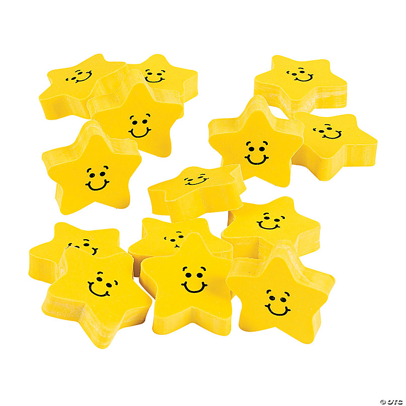 144 Pieces Fun Express Mini Smile Face Erasers