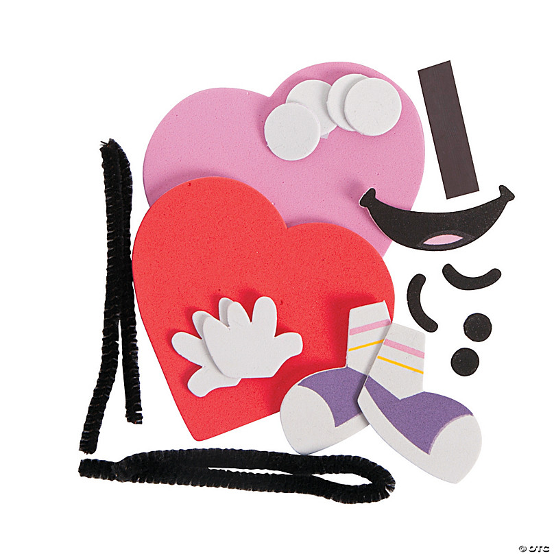 Smile Heart Valentine Magnet Craft Kit - Makes 12
