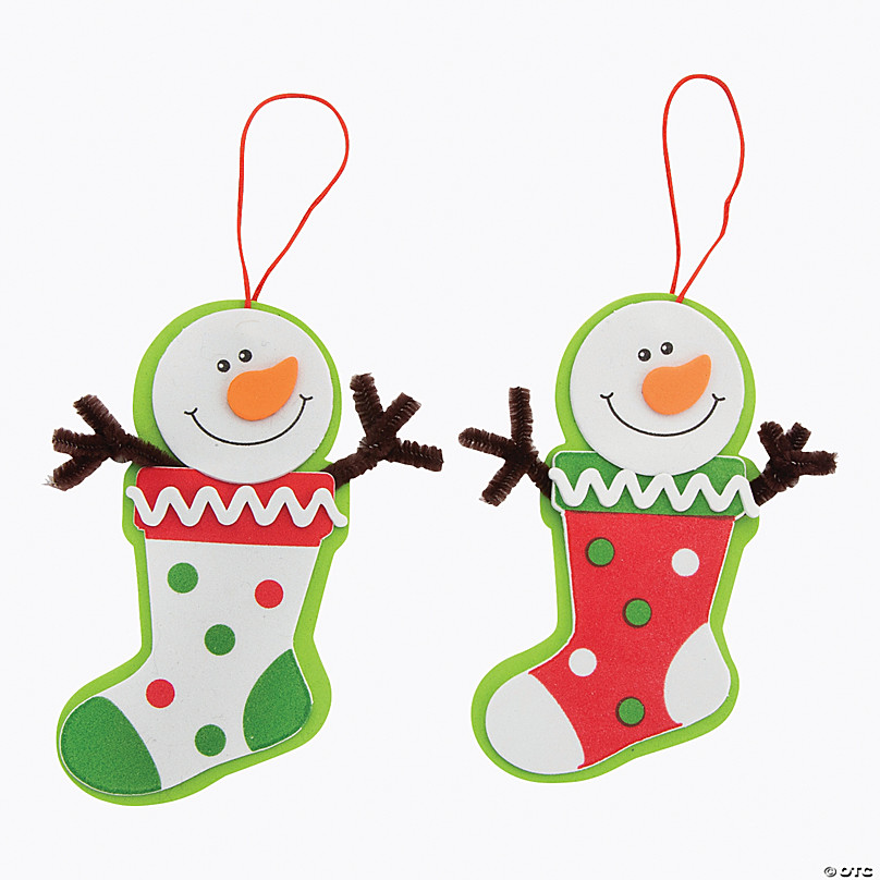 Color Your Own Christmas Stocking with Buttons Craft Kit - Makes 12