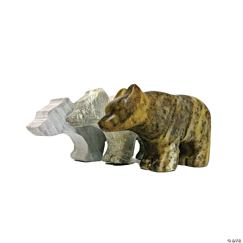 Soapstone Carving Kits: Bear & Wolf