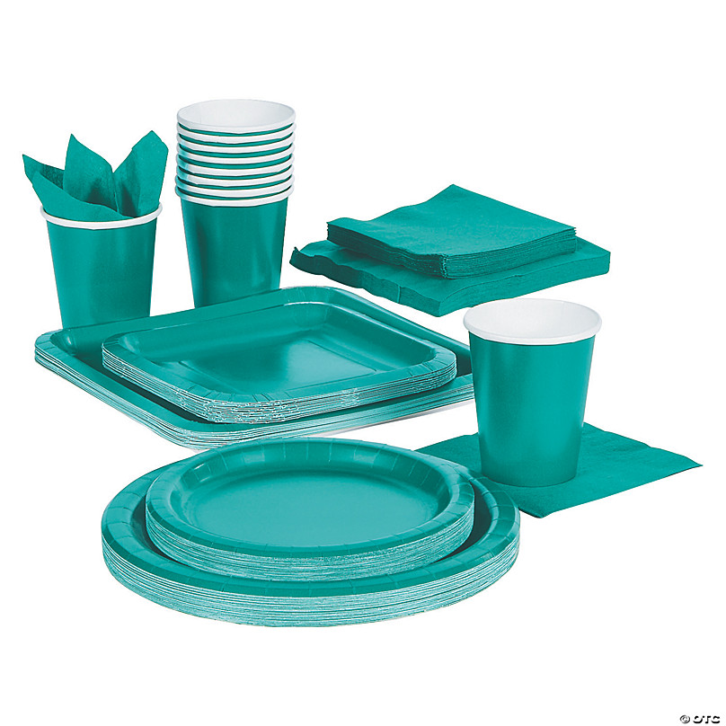 Teal 7 Inch Paper Plates 24 Per Pack Teal Tableware Decorations & Party Supplies 