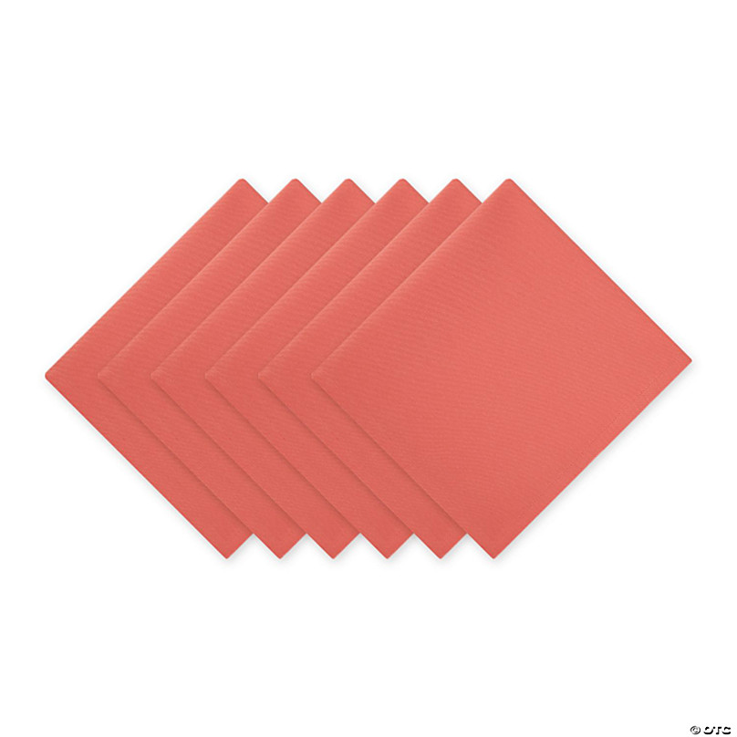 Solid Coral Reef Napkin (Set Of 6) | Oriental Trading