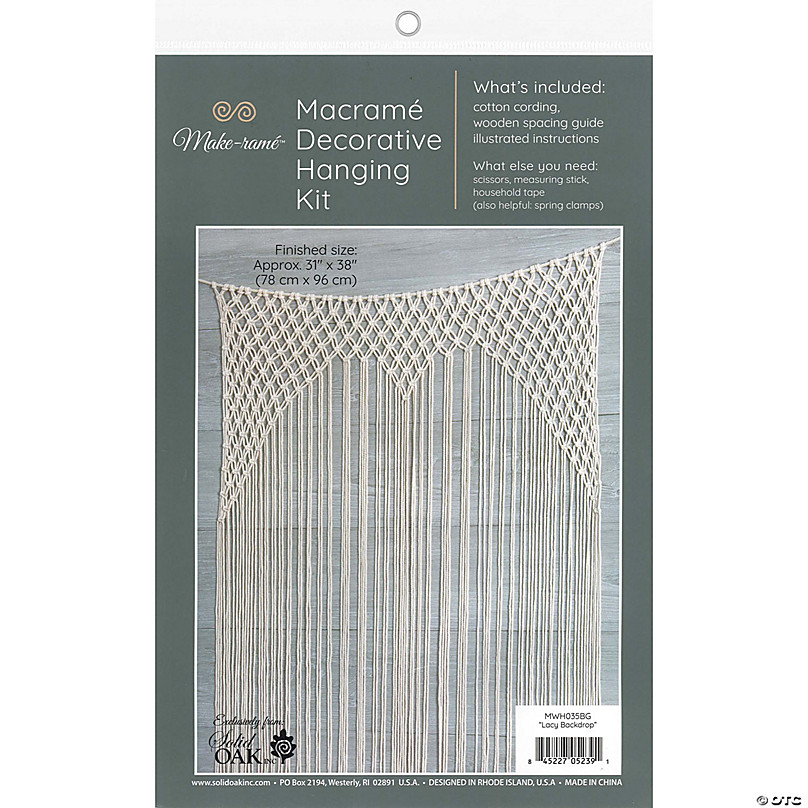 Solid Oak Make-ramé Macramé Wall Hanging Kit - Lacy Backdrop