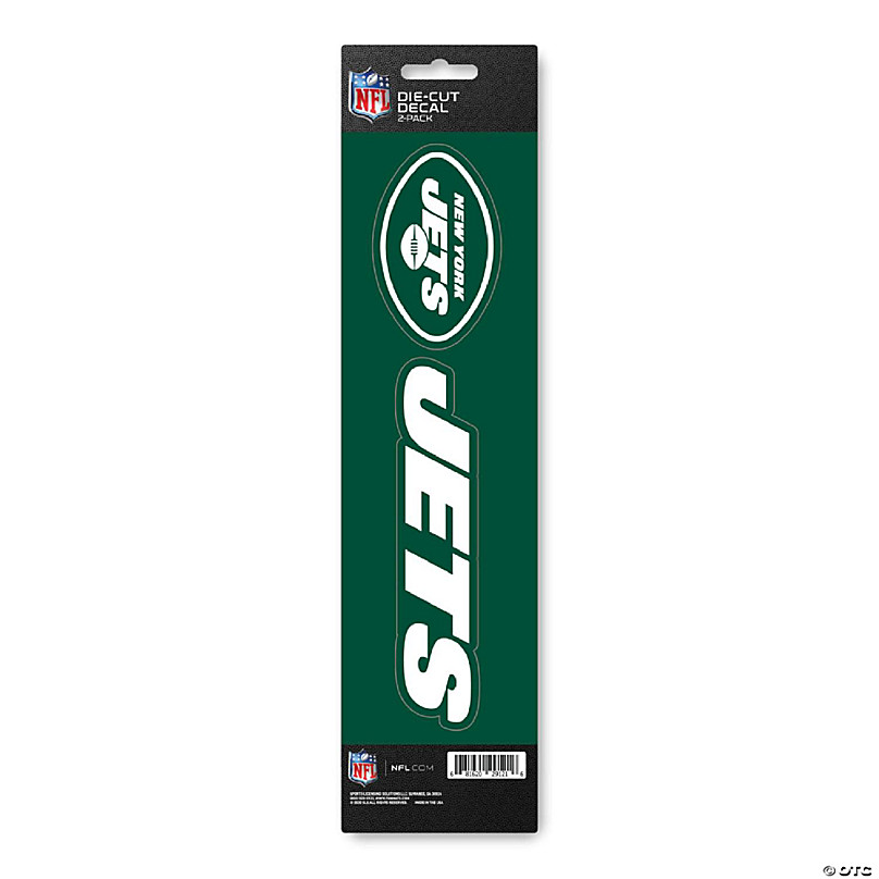 New York Jets logo type with football Die-Cut MAGNET