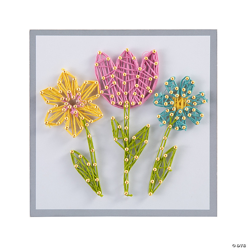 Spring Flowers String Art Craft - Makes 1