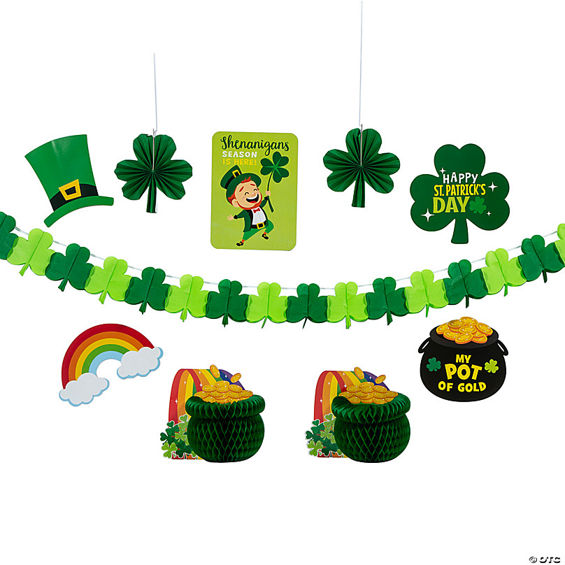 and St Patricks Balloon Decorations for Irish Themed Party Supplies St Including Lucky Banner Paper Fan 72 Pcs St Patricks Day Accessories for Irish Party Patricks Day Party Decorations Photo Props 