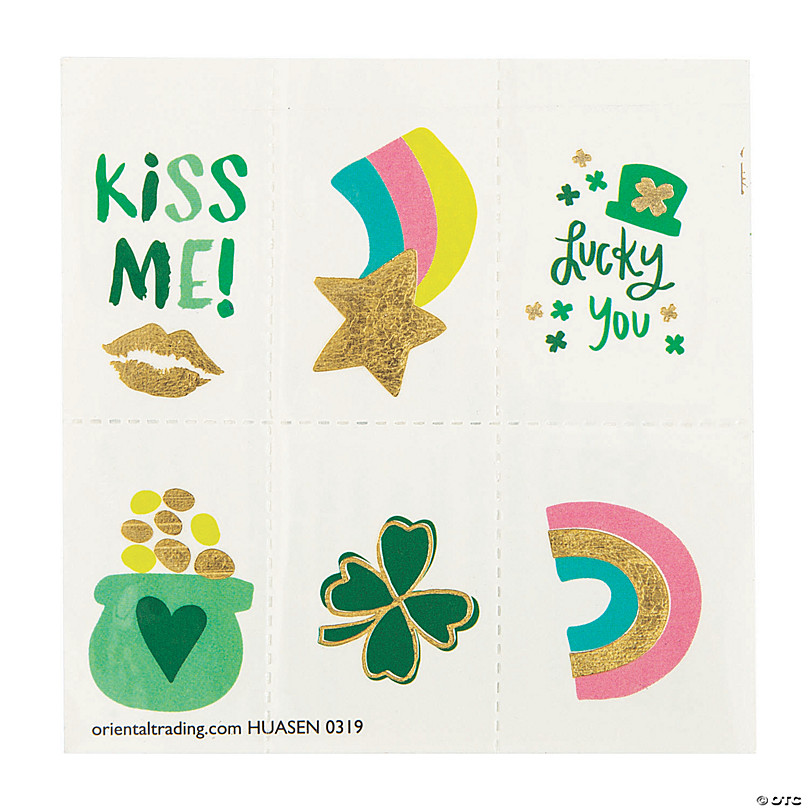 St. Patrick's Day Foil Temporary Tattoos - 72 Pc. | Oriental Trading