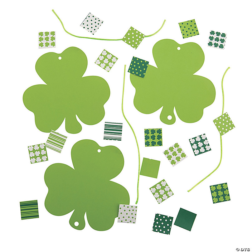 St. Patrick's Day Mosaic Shramrock Door Hanger Craft Kit - Makes