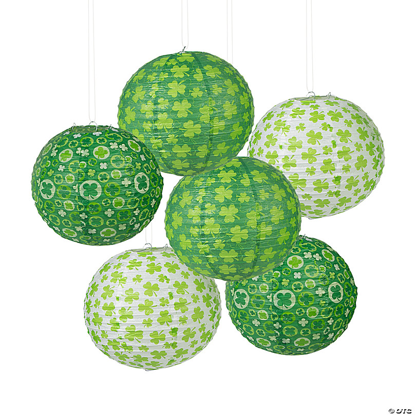 green paper lanterns