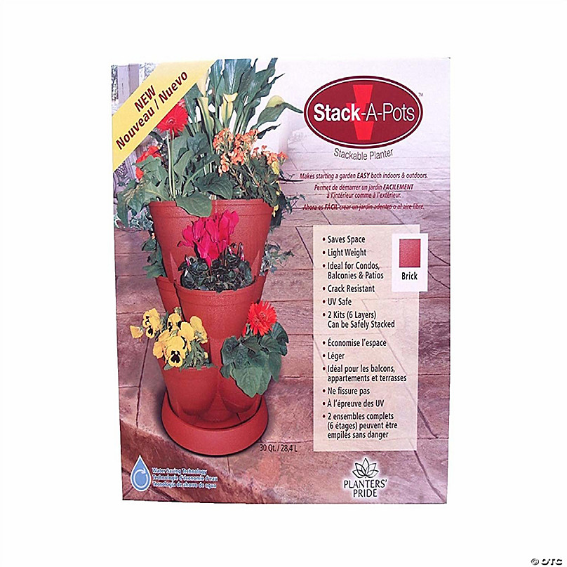 Stack-A-Pots #80281854E Stackable Planter, 30 quarts - Brick