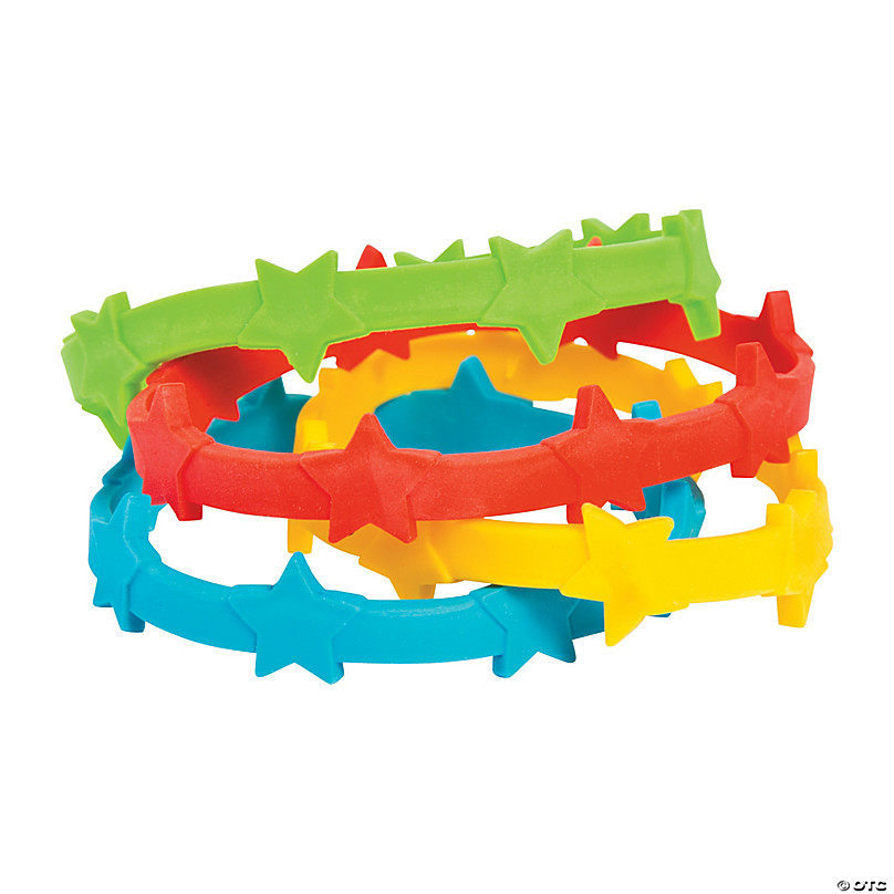 Rainbow Thin Band Silicone Bracelets - 24 Pc. | Oriental Trading