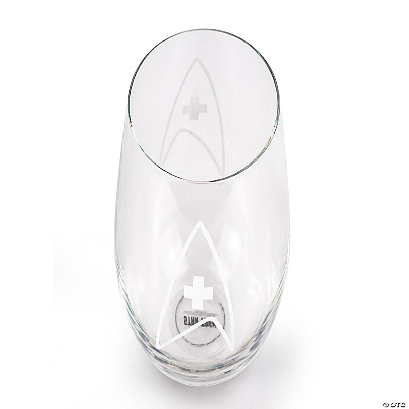 Star Trek Stemless Wine Glass Decorative Etched Command Emblem | Holds 20 Ounces