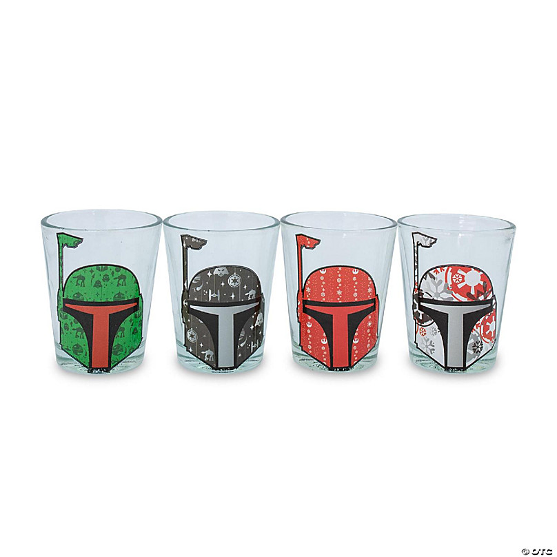 Star Wars Collectable Glasses 16oz Set of 4 Yoda Vader Boba Fett  Stormtrooper