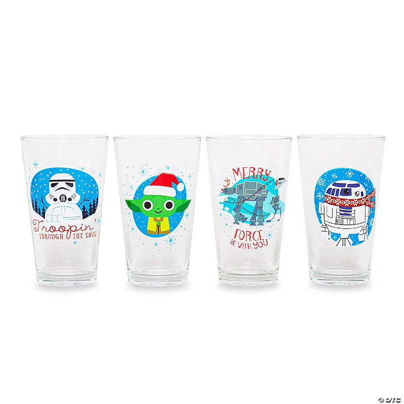 Star Wars Holiday Fun 16-Ounce Pint Glasses Set of 4