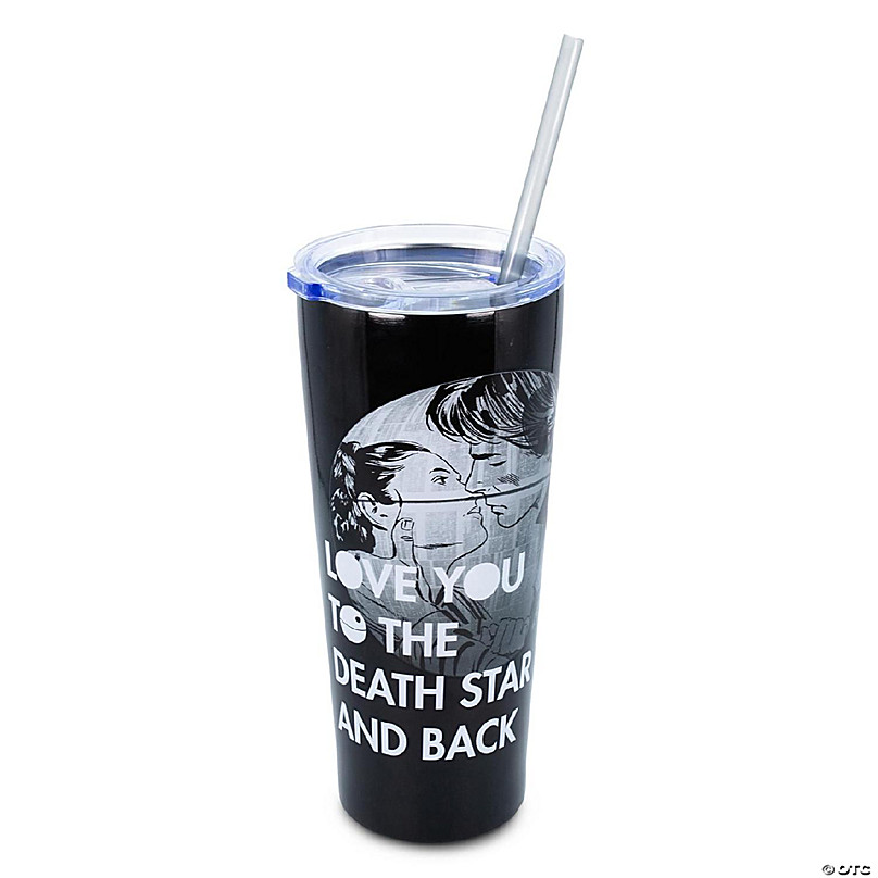 Star Wars Love You to the Death Star Stainless Steel Tumbler Holds 22  Ounces