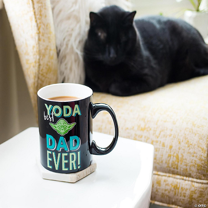 Star Wars Yoda Best Dad Ever Black Ceramic Mug, 16 Oz.