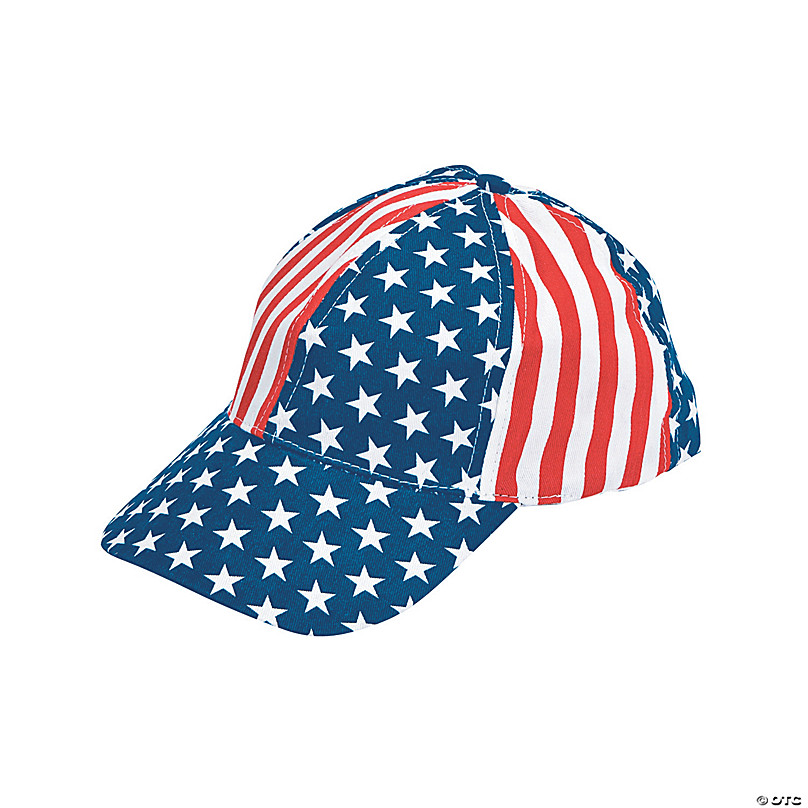 Baseball on stars and stripes American flag background for July